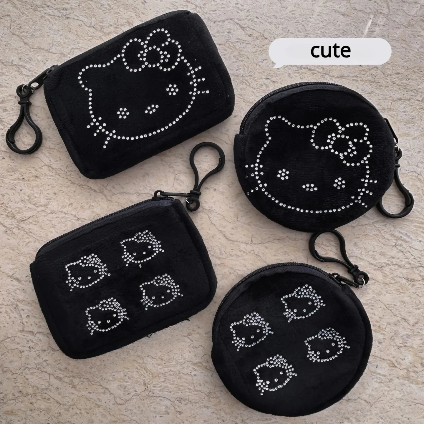 Cute Multi-head Hot Diamond Hellos Kittys Coin Purse Black Premium Plush Mini Drop Resistant Storage Bag Key Bags Portable
Cute Multi-head Hot Diamond Hellos Kittys Coin Purse Black Premium Plush Mini Drop Resistant Storage Bag Key Bags Portable