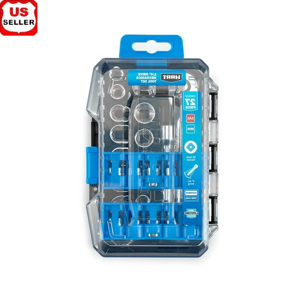 Набор инструментов для механики с приводом 1/4 дюйма, 27 предметов, с 90-зубчатым трещоткой и удлинителем в компактном футляре для переноски, легкий доступ
Набор инструментов для механики с приводом 1/4 дюйма, 27 предметов, с 90-зубчатым трещоткой и удлинителем в компактном футляре для переноски, легкий доступ