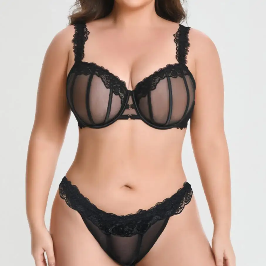 L'bellagiovanna Plus Size Sexy Bra Set Sheer Mesh Underwire Ruffled Kawaii Cute Lingerie Set in Black Pink 75-95 CDEFGHIJ Cup
L'bellagiovanna Plus Size Sexy Bra Set Sheer Mesh Underwire Ruffled Kawaii Cute Lingerie Set in Black Pink 75-95 CDEFGHIJ Cup