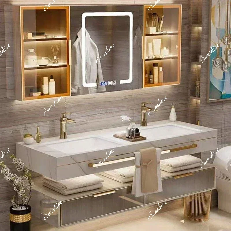 Bathroom Cabinet With Stock Modern Slate Smart Mirror Modern Double Washbasin Bathroom Vanity Mobile Bagno Furnitures Skincare
Bathroom Cabinet With Stock Modern Slate Smart Mirror Modern Double Washbasin Bathroom Vanity Mobile Bagno Furnitures Skincare