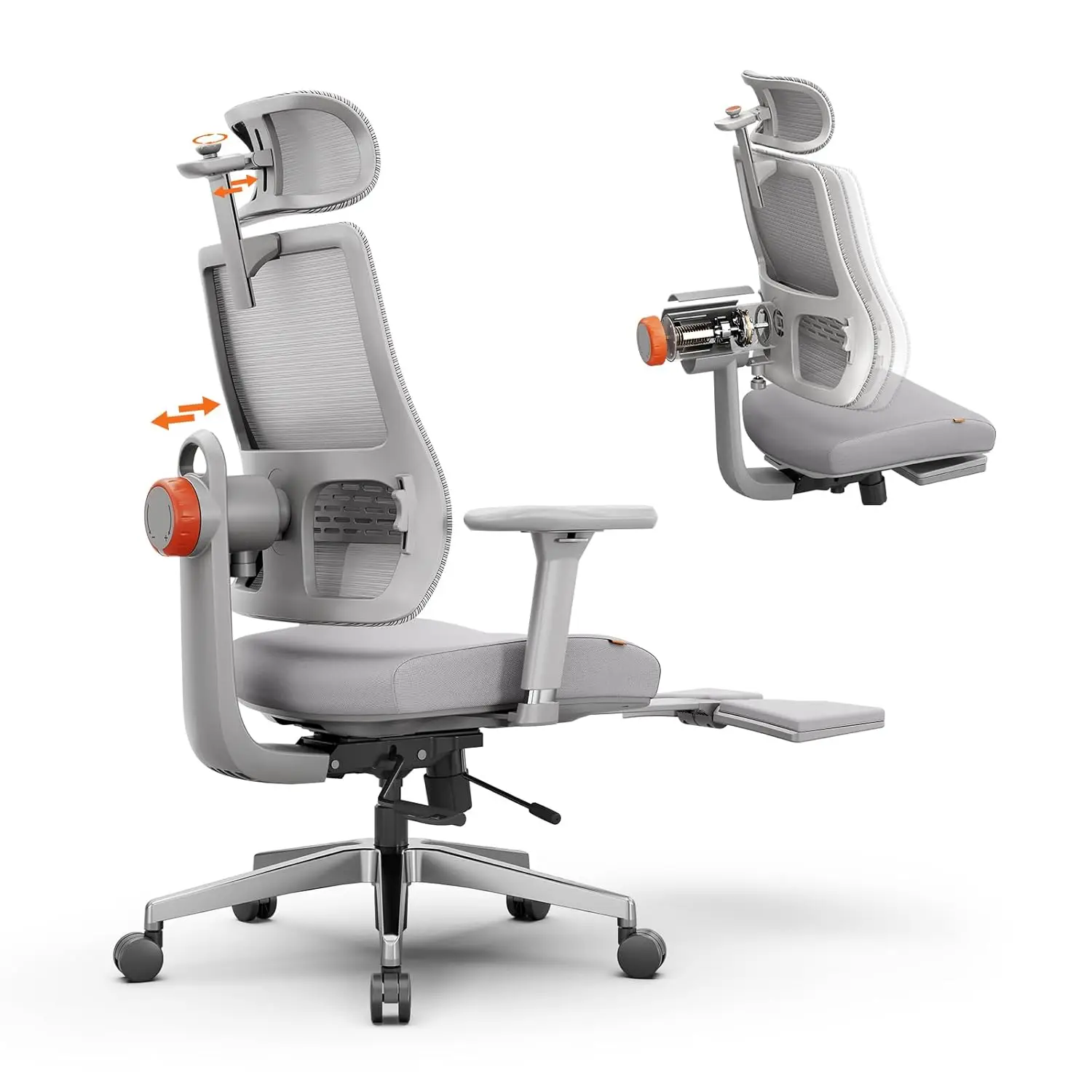 Ergonomic Home Office Chair With Footrest Auto-Following Backrest Headrest 4D Armrests 96-136° Recline, Customized
Ergonomic Home Office Chair With Footrest Auto-Following Backrest Headrest 4D Armrests 96-136° Recline, Customized