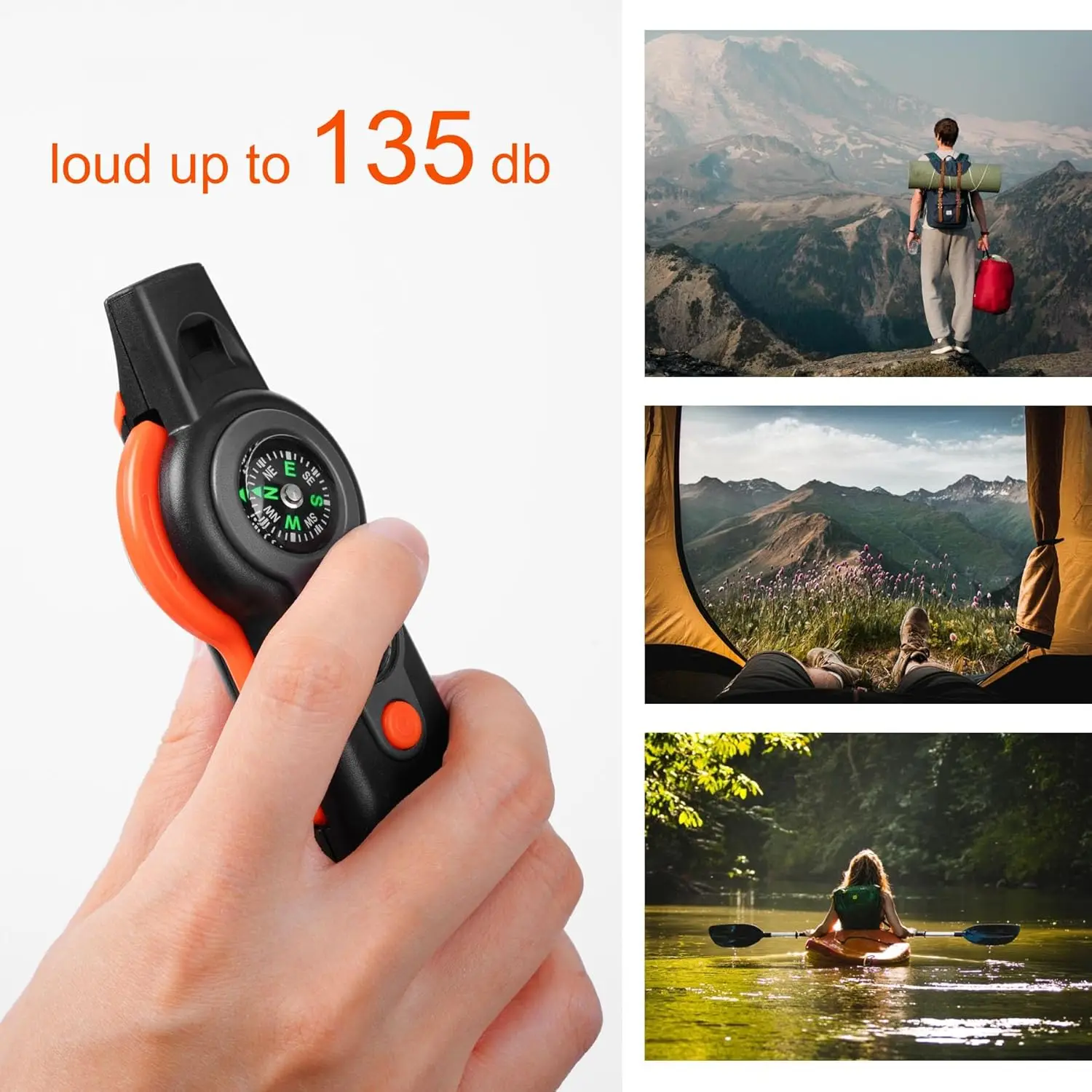 5/7-in-1 Outdoor Whistle Practical Compass Thermometer Led Light Wild Survival Flashlight Reverse Mirror Magnifying Glass 1pc 
5/7-in-1 Outdoor Whistle Practical Compass Thermometer Led Light Wild Survival Flashlight Reverse Mirror Magnifying Glass 1pc