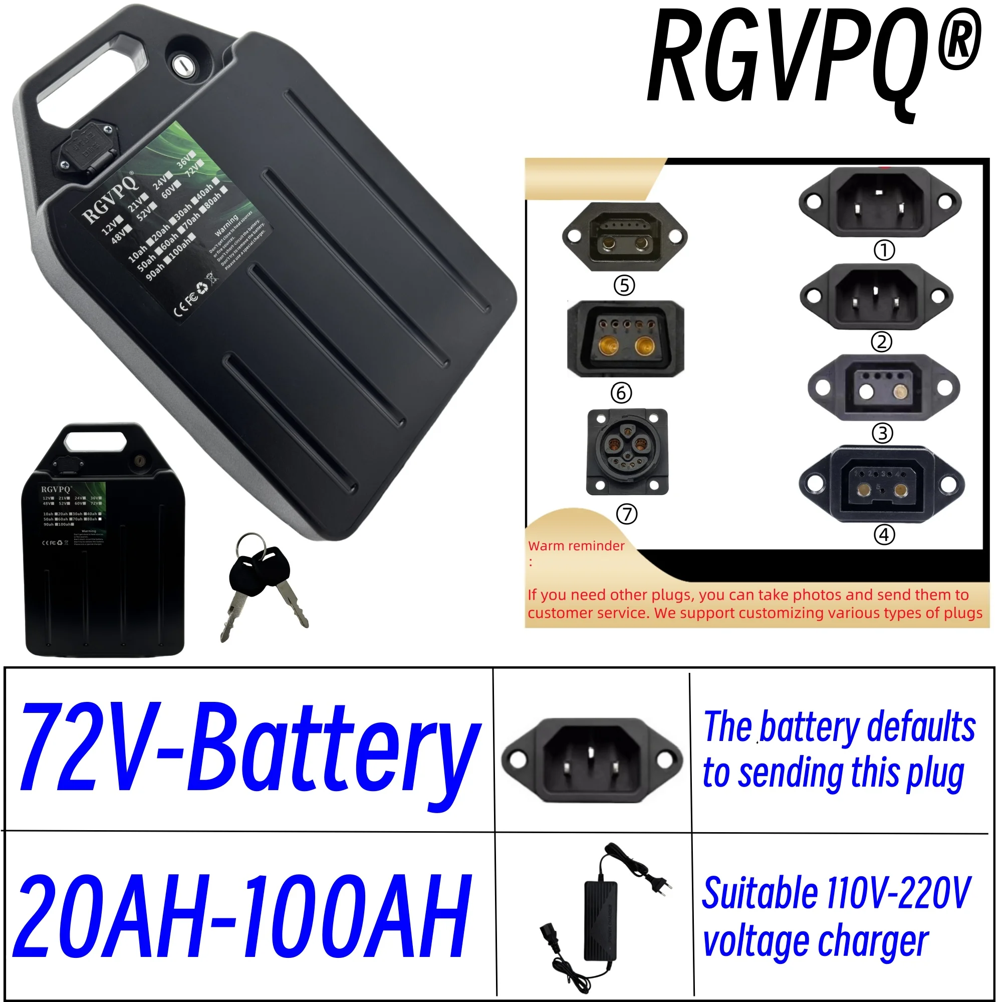 Air fast transportation 72V100AH 18650 lithium battery Lithium battery pack Suitable for motors below 500W-3000W
Air fast transportation 72V100AH 18650 lithium battery Lithium battery pack Suitable for motors below 500W-3000W