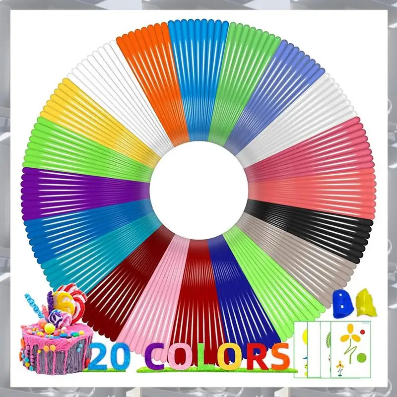 Hot Selling-20Colors PLA 3 D Pen Filament Refills,1.75Mm 3 D Pen Filament, Each Color 16.4Ft,Total 328Ft,Compatible MYNT3 D 3 DP
Hot Selling-20Colors PLA 3 D Pen Filament Refills,1.75Mm 3 D Pen Filament, Each Color 16.4Ft,Total 328Ft,Compatible MYNT3 D 3 DP