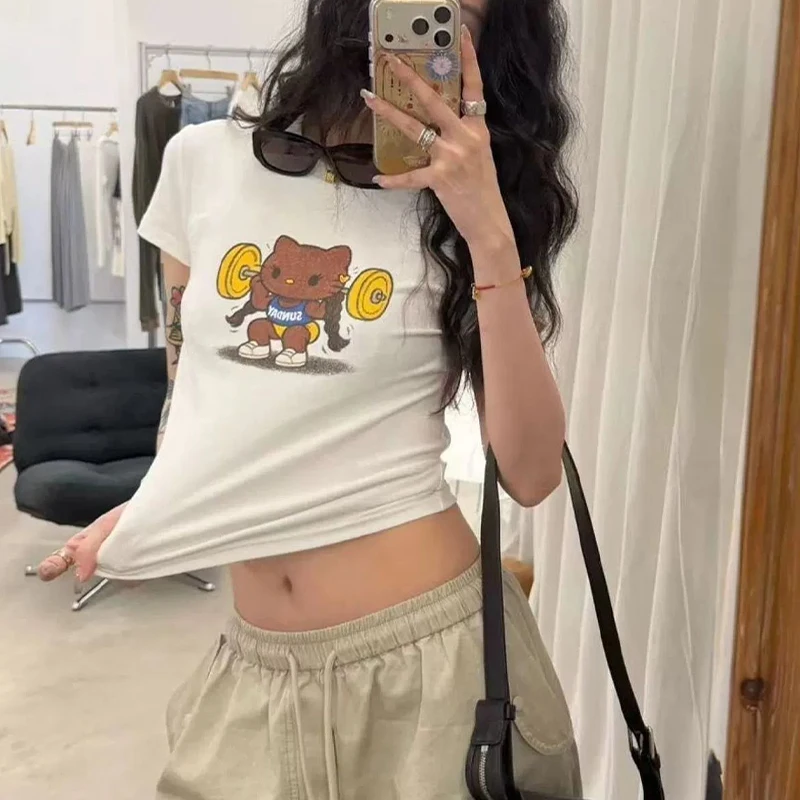 Summer Hotties Hello Kitty Cotton Short Sleeves Sanrio Anime Women T-Shirt Cartoon Student Leisure Tops Trend Retro Fashion
Summer Hotties Hello Kitty Cotton Short Sleeves Sanrio Anime Women T-Shirt Cartoon Student Leisure Tops Trend Retro Fashion