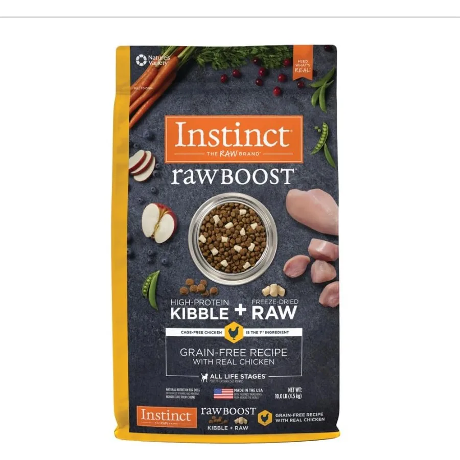 Raw Boost Natural Dry Dog Food with Freeze Dried Pieces High Protein Grain Free Recipe - Real Chicken 10 lb. Bag
Raw Boost Natural Dry Dog Food with Freeze Dried Pieces High Protein Grain Free Recipe - Real Chicken 10 lb. Bag