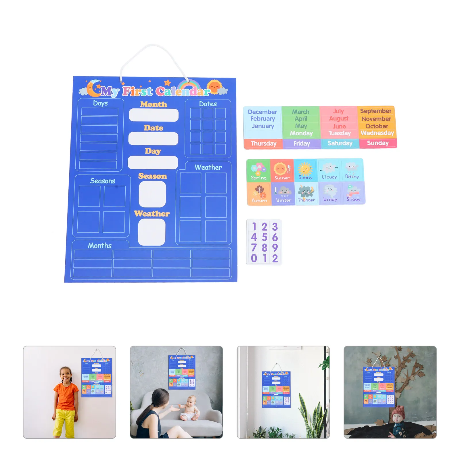 English Weather Calendar Wall Mount Educational Cognitive Early Learning Calendar Board for Kids Preschool Classroom Daily
English Weather Calendar Wall Mount Educational Cognitive Early Learning Calendar Board for Kids Preschool Classroom Daily