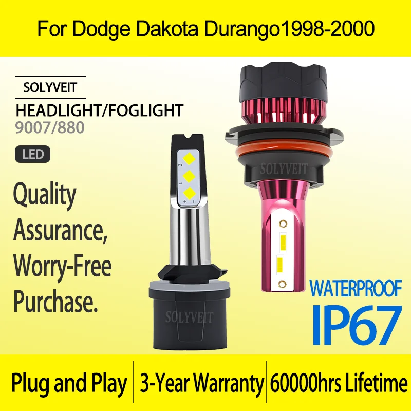Powerful Beam Wide Coverage for Night Driving Safety 9007 880 LED HEADLIGHT FOGLIGHT For Dodge Dakota Durango1998 1999 2000
Powerful Beam Wide Coverage for Night Driving Safety 9007 880 LED HEADLIGHT FOGLIGHT For Dodge Dakota Durango1998 1999 2000