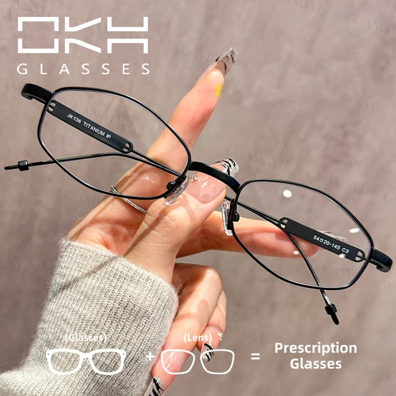 OKH Высококачественные многоугольные маленькие оправы в титановой оправе, очки для близорукости для мужчин и женщин, очки по рецепту для чтения
OKH Высококачественные многоугольные маленькие оправы в титановой оправе, очки для близорукости для мужчин и женщин, очки по рецепту для чтения