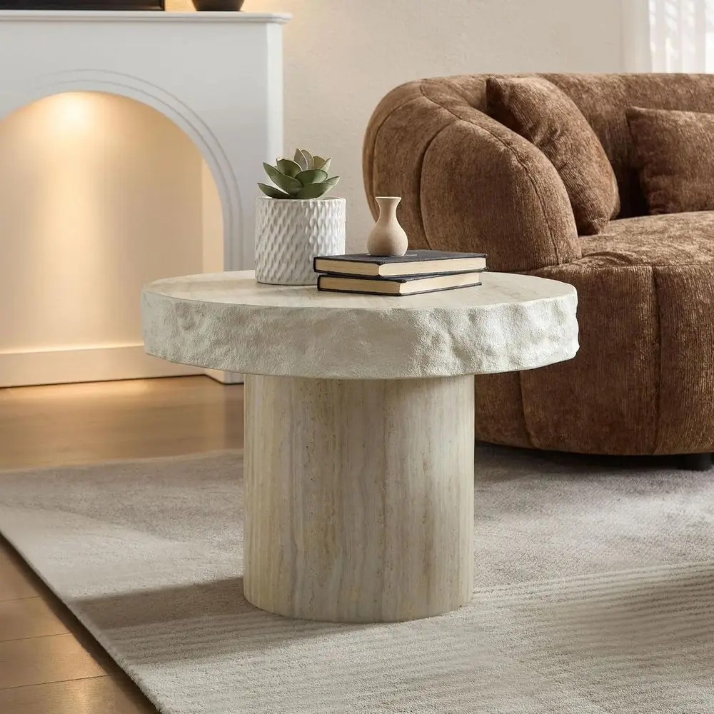 Modern 19.69 Cream Fiberglass Coffee Table for Small Spaces, Patio, Matte White Finish
Modern 19.69 Cream Fiberglass Coffee Table for Small Spaces, Patio, Matte White Finish