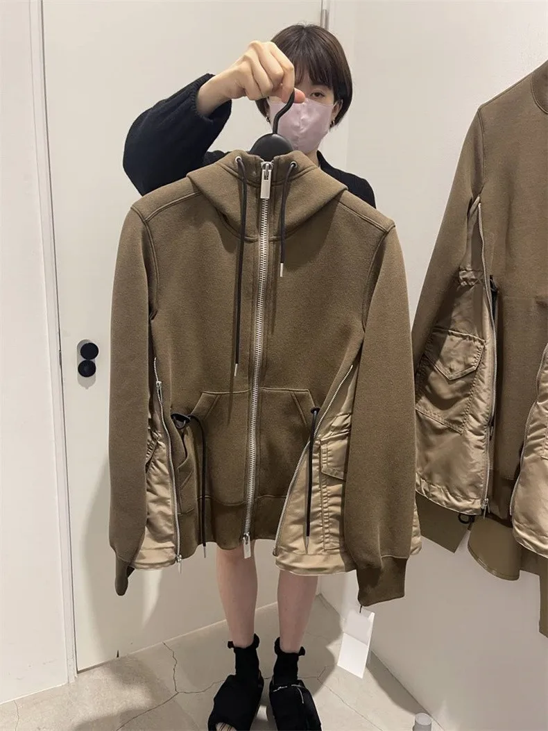 2023 autumn and winter new hooded drawstring loose coat spliced zipper cardigan hoodie
2023 autumn and winter new hooded drawstring loose coat spliced zipper cardigan hoodie