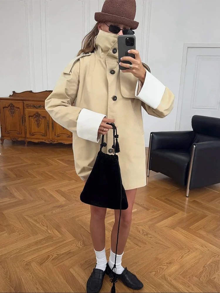 Solid Laepl Lace Up Trench Coat Women Fashion Full Sleeve Waist Cinching Short Windbreak 2026 Autumn Office Commute Outwear
Solid Laepl Lace Up Trench Coat Women Fashion Full Sleeve Waist Cinching Short Windbreak 2026 Autumn Office Commute Outwear