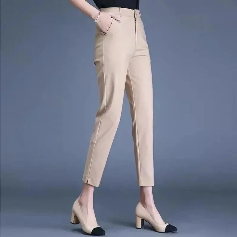 Women Khaki Black Work Pantalones Spring High Waist Skinny Pencil Trousers Office Lady Suit Classic Pants Elegant Capris 85-91cm
Women Khaki Black Work Pantalones Spring High Waist Skinny Pencil Trousers Office Lady Suit Classic Pants Elegant Capris 85-91cm
