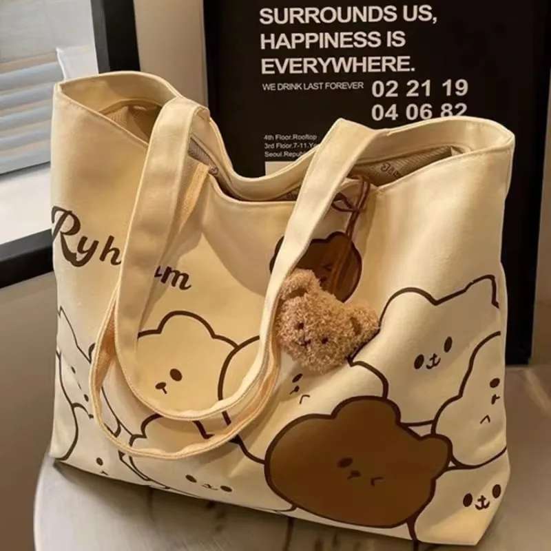 Casual Large Capacity Canvas Tote Bag Women's Commuter Bag Cartoon Bear Single Shoulder Bag Business Style Nylon Material
Casual Large Capacity Canvas Tote Bag Women's Commuter Bag Cartoon Bear Single Shoulder Bag Business Style Nylon Material