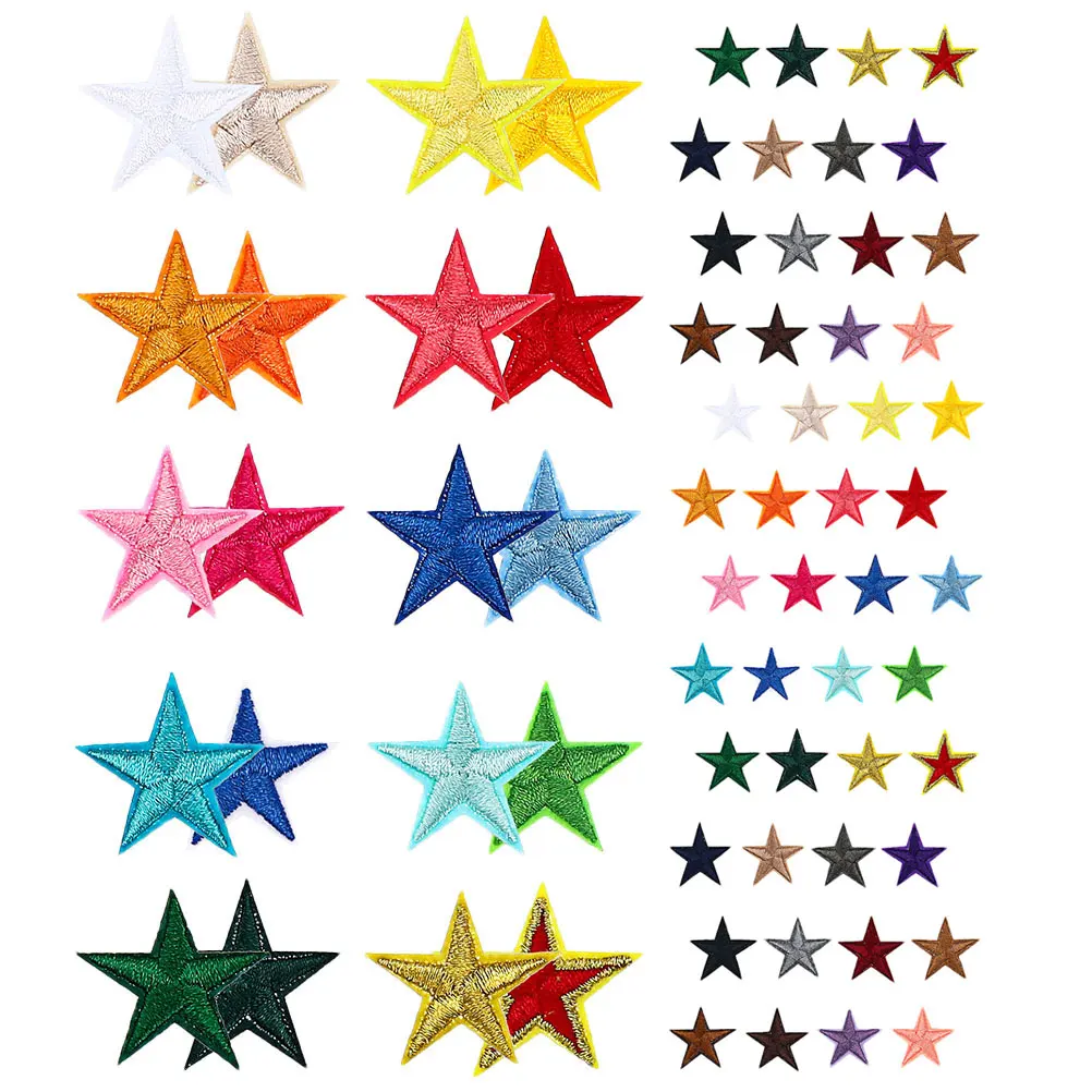 102 Pcs Five Pointed Star Decorative Stickers Colorful Embroidery Iron On Applique Patch For Clothing Shoes Hats Bags DIY
102 Pcs Five Pointed Star Decorative Stickers Colorful Embroidery Iron On Applique Patch For Clothing Shoes Hats Bags DIY