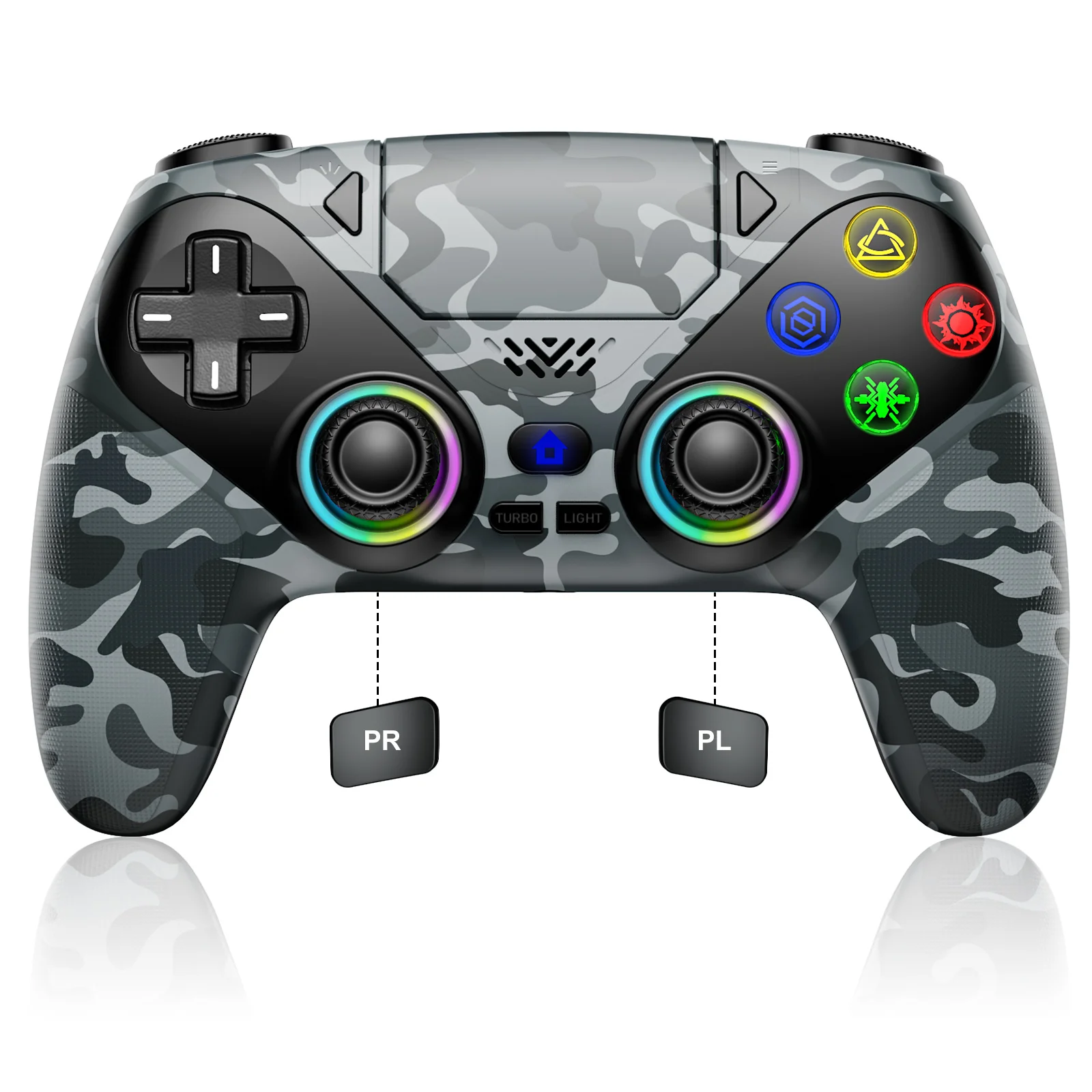 For Playstation 5/PS5 Controller,RGB Wireless Gamepad,With Turbo Dual Sense Vibrate Programming 3D Gaming Controller Console
For Playstation 5/PS5 Controller,RGB Wireless Gamepad,With Turbo Dual Sense Vibrate Programming 3D Gaming Controller Console