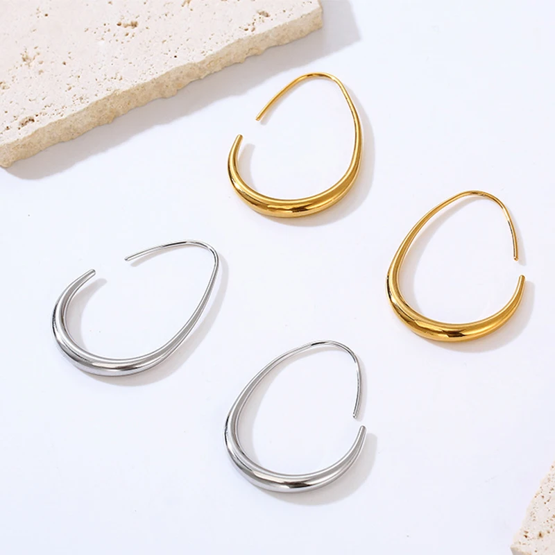 PAPERPLUS | Women Gold Color Hook Earrings Stainless Steel Round Circle Simple Line Ear Jewelry Fashion Gifts Girl Minimalis
PAPERPLUS | Women Gold Color Hook Earrings Stainless Steel Round Circle Simple Line Ear Jewelry Fashion Gifts Girl Minimalis