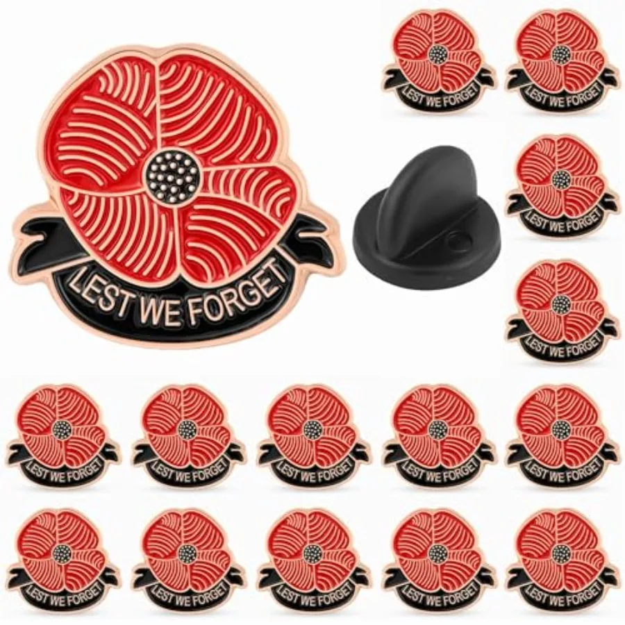 DISCAO 12/25/50/100 pieces enamel Poppy Flower Brooch Lapel Pin Memorial Day Lest We Forget Poppy Pins badge Military commemora
DISCAO 12/25/50/100 pieces enamel Poppy Flower Brooch Lapel Pin Memorial Day Lest We Forget Poppy Pins badge Military commemora