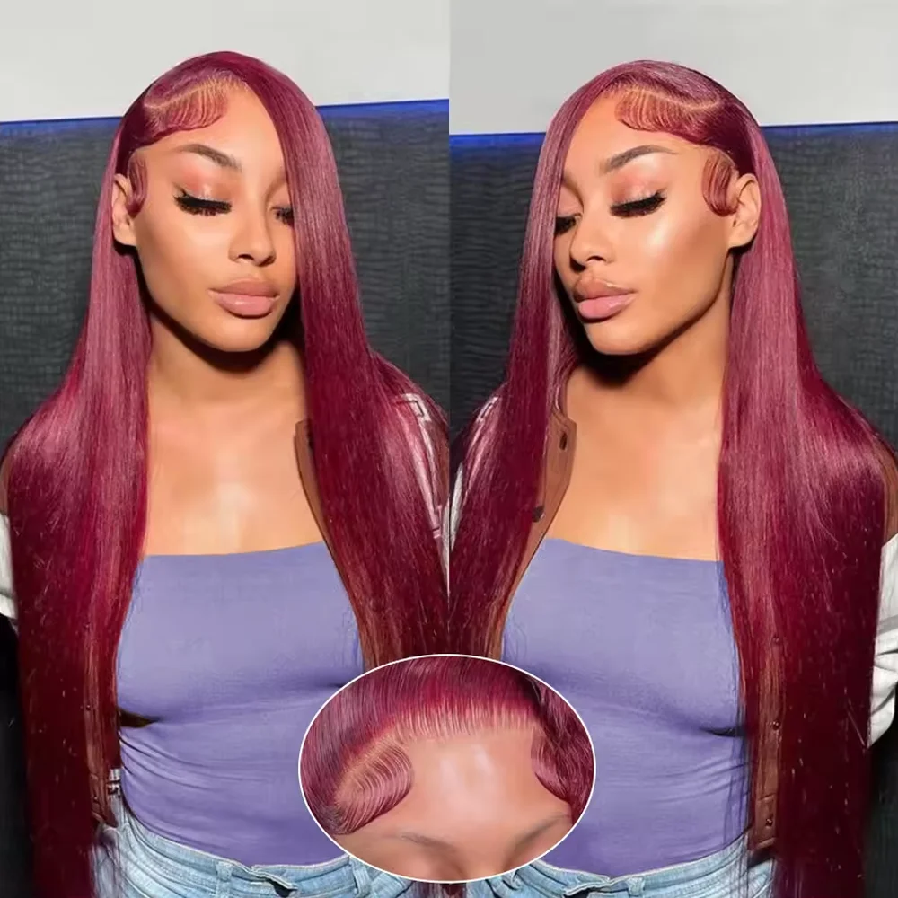 99J Бордовый прямой парик из натуральных волос 5x5 Бесклеевой парик 13x4 Hd Парик из натуральных волос на фронтальной части шнурка для чернокожих женщин Плотность 250
99J Бордовый прямой парик из натуральных волос 5x5 Бесклеевой парик 13x4 Hd Парик из натуральных волос на фронтальной части шнурка для чернокожих женщин Плотность 250