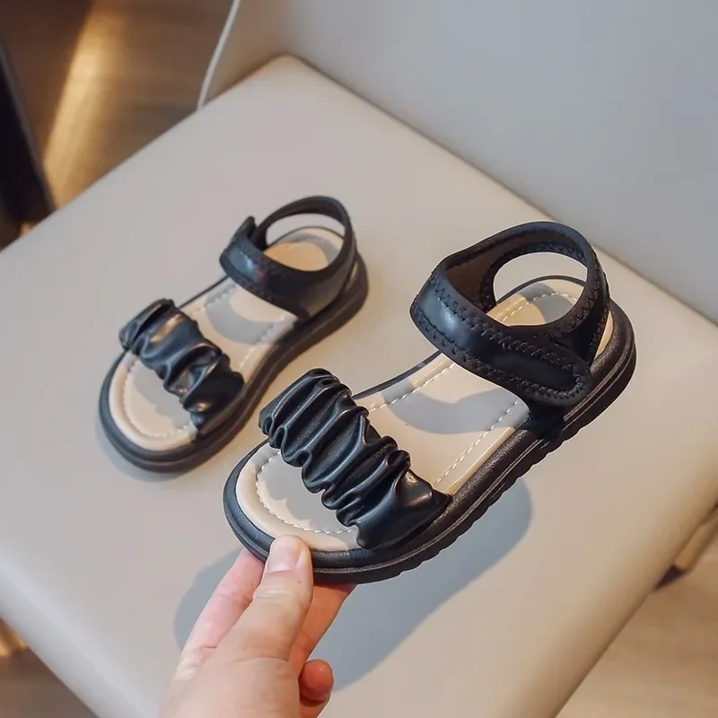 Girls Sandals Soild Color Pleated Soft Sole 2025 New Fashion Kids Beach Shoes Open Toes Breathable Girls Princess Shoes Summer
Girls Sandals Soild Color Pleated Soft Sole 2025 New Fashion Kids Beach Shoes Open Toes Breathable Girls Princess Shoes Summer