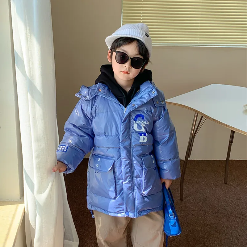New winter hooded children bright face anti-fouling medium long warm coat
New winter hooded children bright face anti-fouling medium long warm coat