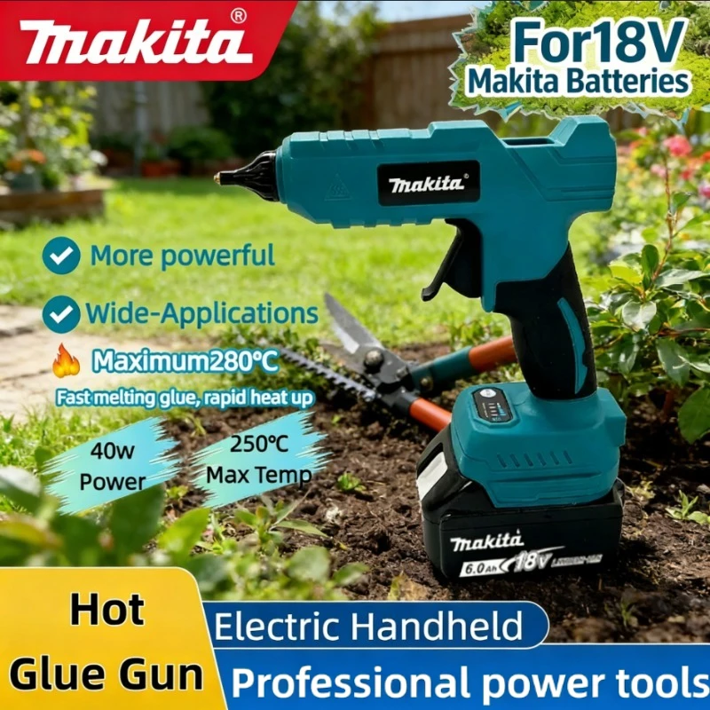 Беспроводной электрический ручной пистолет для горячей клейки Makita, для ремонта и DIY, термопистолет для сварки, с насадкой против ожогов, для аккумуляторов Makita
Беспроводной электрический ручной пистолет для горячей клейки Makita, для ремонта и DIY, термопистолет для сварки, с насадкой против ожогов, для аккумуляторов Makita
