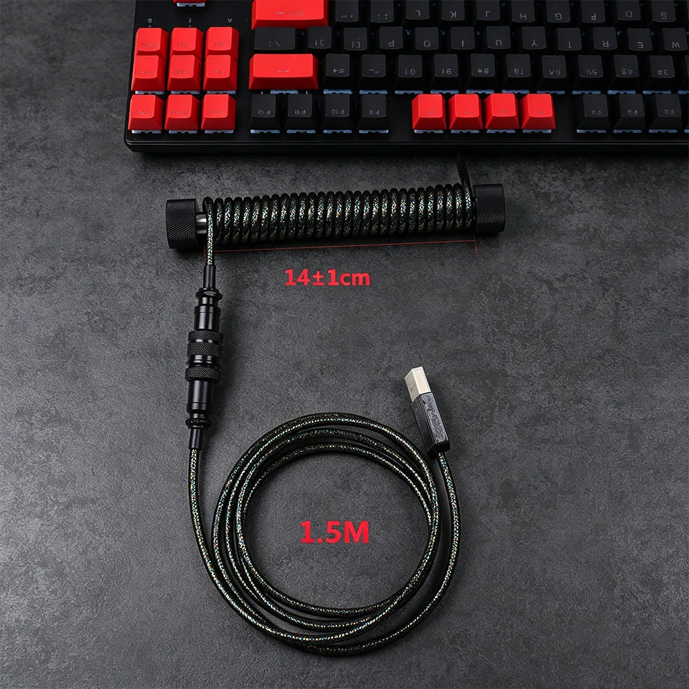 Premium Colorful Coiled Aviator Keyboard Cable Detachable Aviator Connector Double Sleeved Braided Wire for Mechanical Keyboards
Premium Colorful Coiled Aviator Keyboard Cable Detachable Aviator Connector Double Sleeved Braided Wire for Mechanical Keyboards