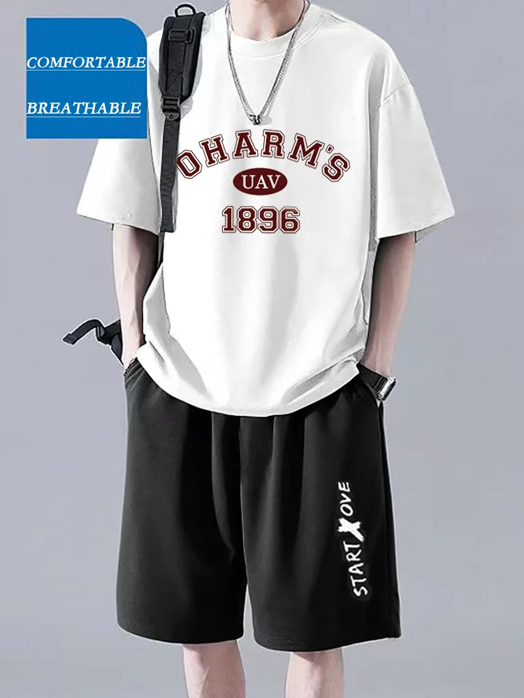 Fashionable Letter Prints on Men's T-shirts + Fashionable Casual T-shirts and Comfortable and Cool Men's Summer Sports Shorts
Fashionable Letter Prints on Men's T-shirts + Fashionable Casual T-shirts and Comfortable and Cool Men's Summer Sports Shorts