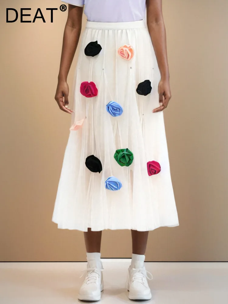DEAT 2024 Summer Fashion New Items Women's Spliced Colorful Flower Mesh Skirts Elastic Waist A-line Long Skirt Female 11A0746
DEAT 2024 Summer Fashion New Items Women's Spliced Colorful Flower Mesh Skirts Elastic Waist A-line Long Skirt Female 11A0746