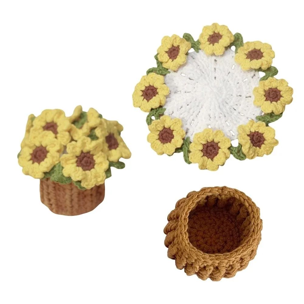 New Mini Daisy Bouquet Coaster Washable with Basket Crochet Coasters Sunflower Soft and Cute Teacup Mat Holiday Gifts
New Mini Daisy Bouquet Coaster Washable with Basket Crochet Coasters Sunflower Soft and Cute Teacup Mat Holiday Gifts