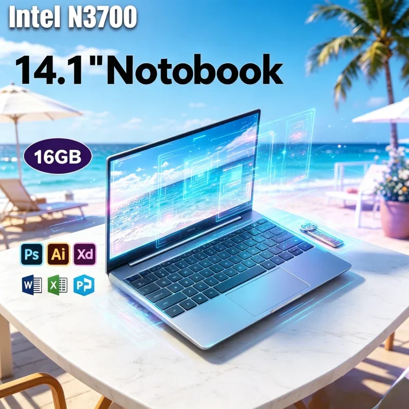 14.1 Inch Lightweight Notebook Built on Intel N3700 , Variable 16GB/32GB RAM, Windows 11 Preinstalled for Work and Daily
14.1 Inch Lightweight Notebook Built on Intel N3700 , Variable 16GB/32GB RAM, Windows 11 Preinstalled for Work and Daily