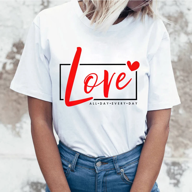 (High quality T-shirts)New Valentine'S Day Love All Day Every Day Letter Print Clothes Women Summer Short Sleeve Fashion T
(High quality T-shirts)New Valentine'S Day Love All Day Every Day Letter Print Clothes Women Summer Short Sleeve Fashion T