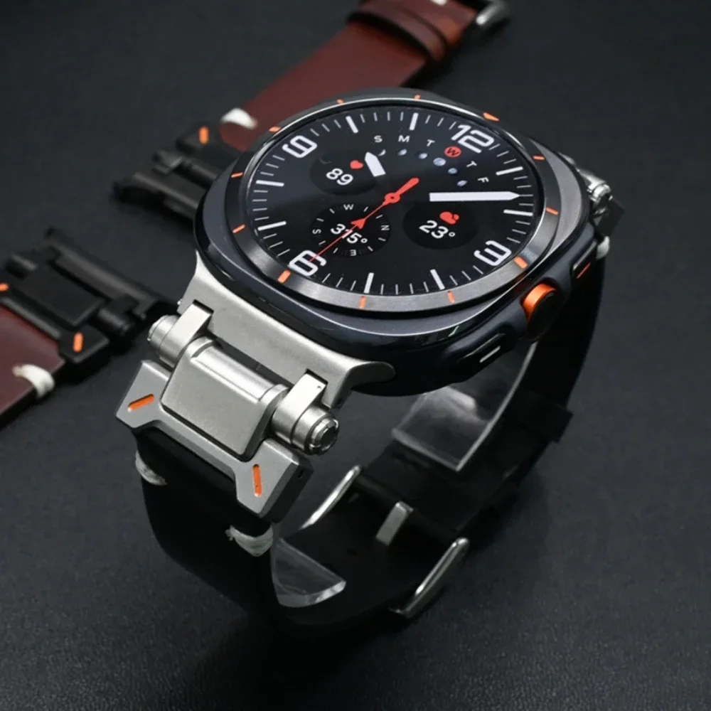 Mecha style Leather Band for Samsung Galaxy Ultra 47mm No Gap Strap for GALAXY watch 47MM ULTRA Luxury Bracelet Quick Fit Correa
Mecha style Leather Band for Samsung Galaxy Ultra 47mm No Gap Strap for GALAXY watch 47MM ULTRA Luxury Bracelet Quick Fit Correa