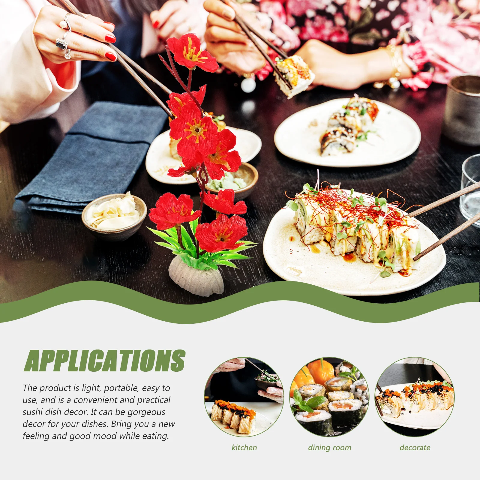 2pcs Sushi Plate Ornament Cold Dish Decorative Flower Diy Kitchen Dish Decor Artificial Flower For Sashimi Decoration Hotel
2pcs Sushi Plate Ornament Cold Dish Decorative Flower Diy Kitchen Dish Decor Artificial Flower For Sashimi Decoration Hotel