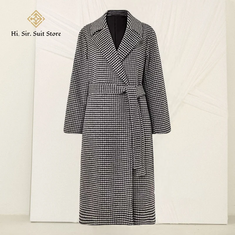 Men's Long Overcoat with Belt Houndstooth Dogstooth Plaid Slim Fit Tuxedo Prom Wedding Groom Suits Set Jacket Blazer Sport Coat
Men's Long Overcoat with Belt Houndstooth Dogstooth Plaid Slim Fit Tuxedo Prom Wedding Groom Suits Set Jacket Blazer Sport Coat