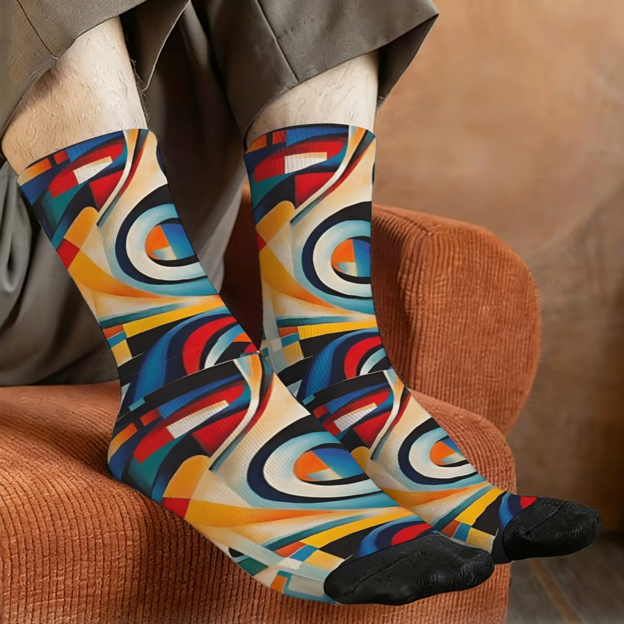 Three-dimensional Abstract Geometric Print Mid-calf Socks Curves and Geometric Modern Art Cubist Style for Artsy Young People
Three-dimensional Abstract Geometric Print Mid-calf Socks Curves and Geometric Modern Art Cubist Style for Artsy Young People