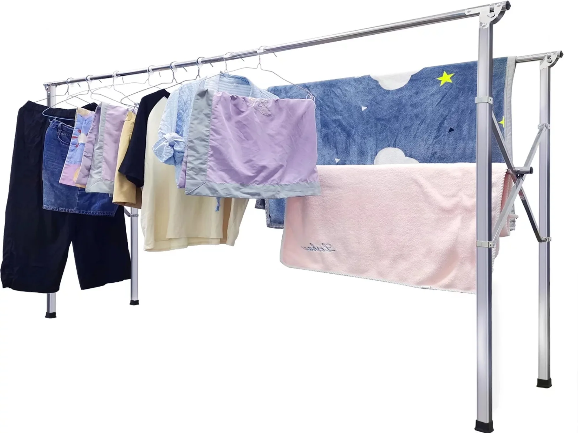 H-Shaped Metal Clothes Drying Rack 79" Extended Foldable Design - Sturdy and Space Saving
H-Shaped Metal Clothes Drying Rack 79" Extended Foldable Design - Sturdy and Space Saving
