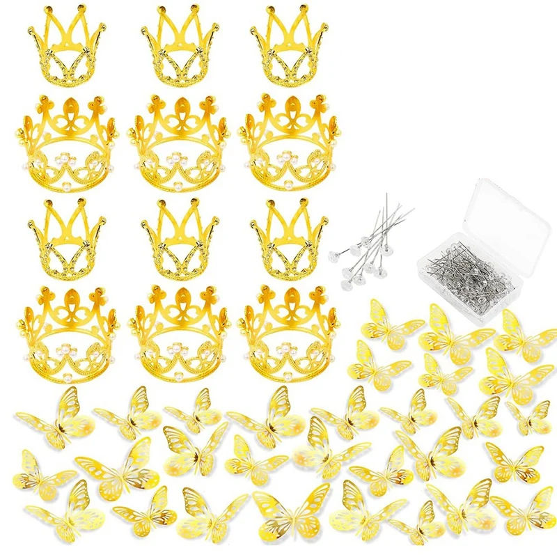 PWS 148 PCS Bridal Flower Bouquet Accessories - 36 Gold Butterfly 12 Crowns Bouquet Corsages 100 Diamond Pins
PWS 148 PCS Bridal Flower Bouquet Accessories - 36 Gold Butterfly 12 Crowns Bouquet Corsages 100 Diamond Pins