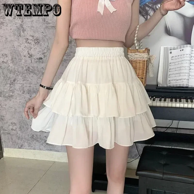 Pleated A-line Skirt White Women Ruffles Sweet Hottie Preppy Style Elastic Elastic Waist Slim Thin SimpleCasual Summer Wholesale
Pleated A-line Skirt White Women Ruffles Sweet Hottie Preppy Style Elastic Elastic Waist Slim Thin SimpleCasual Summer Wholesale