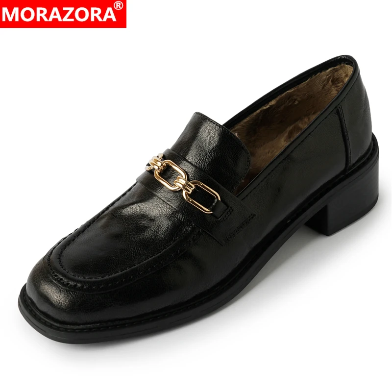 Женские мокасины из овечьей кожи MORAZORA, черные мокасины на среднем каблуке, без застежки, осенне-зимний сезон 2024
Женские мокасины из овечьей кожи MORAZORA, черные мокасины на среднем каблуке, без застежки, осенне-зимний сезон 2024