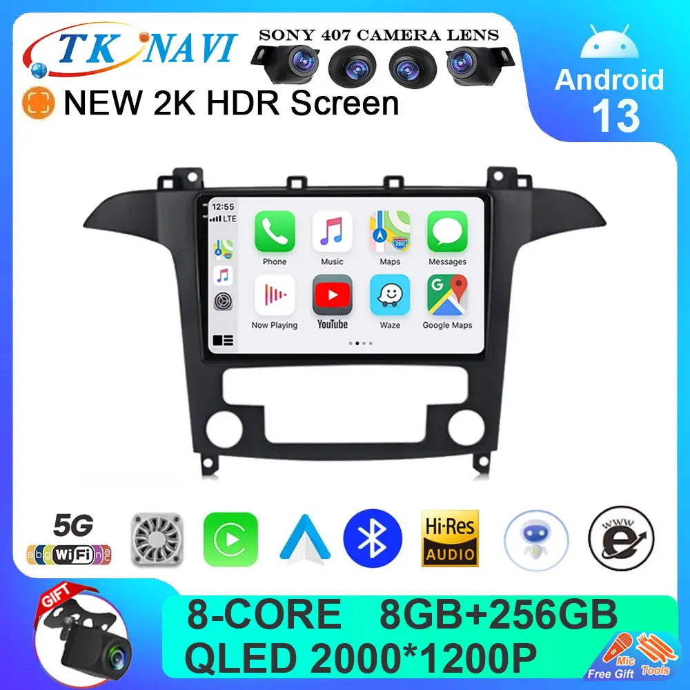 Android 13 Car Radio For Ford S Max S-MAX 2007 - 2015 Multimedia Video Player Navigation GPS Stereo Auto HU WIFI 2K No 2 Din DVD
Android 13 Car Radio For Ford S Max S-MAX 2007 - 2015 Multimedia Video Player Navigation GPS Stereo Auto HU WIFI 2K No 2 Din DVD