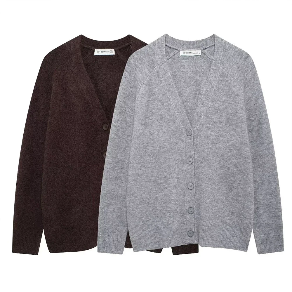 Модное коричнево-серое двухцветное однобортное однобортное женское пальто с v-образным вырезом и длинными рукавами, свободное однотонное простое вязаное пальто, новое
Модное коричнево-серое двухцветное однобортное однобортное женское пальто с v-образным вырезом и длинными рукавами, свободное однотонное простое вязаное пальто, новое