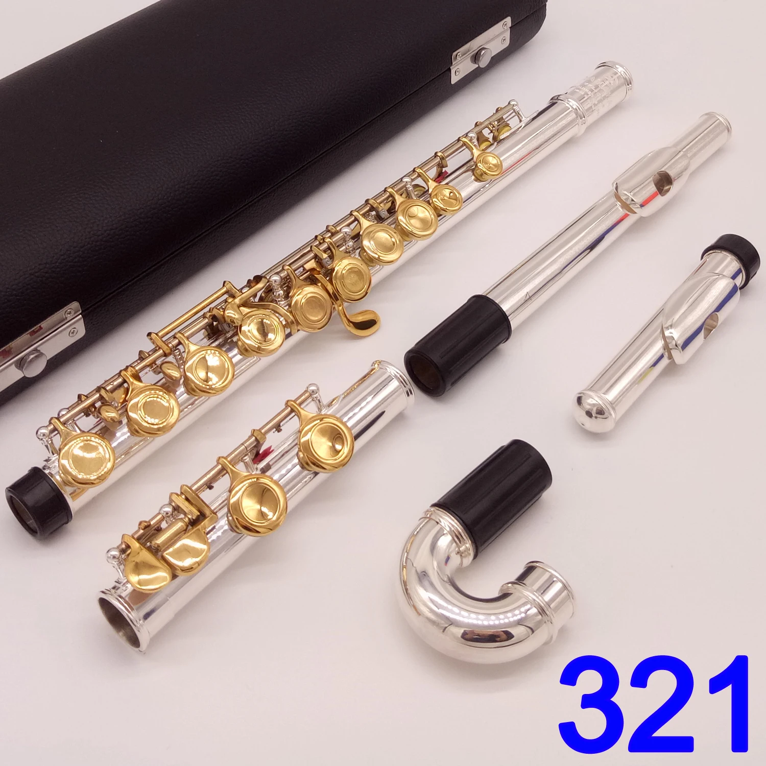MFC Professional Flute 321 Silver Plated Flute Gold Key Instrument Intermediate Student Curved Headjoint Flutes 16 Hole Close
MFC Professional Flute 321 Silver Plated Flute Gold Key Instrument Intermediate Student Curved Headjoint Flutes 16 Hole Close