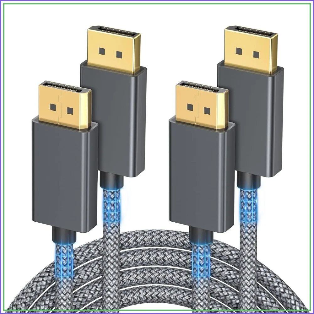 8K 60Hz DP1.4 Cable 10FT/2Pack, 4K@144Hz, 2K@165Hz, 1080P@240Hz, High Speed DisplayPort for Monitor, PC, TV, Gaming
8K 60Hz DP1.4 Cable 10FT/2Pack, 4K@144Hz, 2K@165Hz, 1080P@240Hz, High Speed DisplayPort for Monitor, PC, TV, Gaming