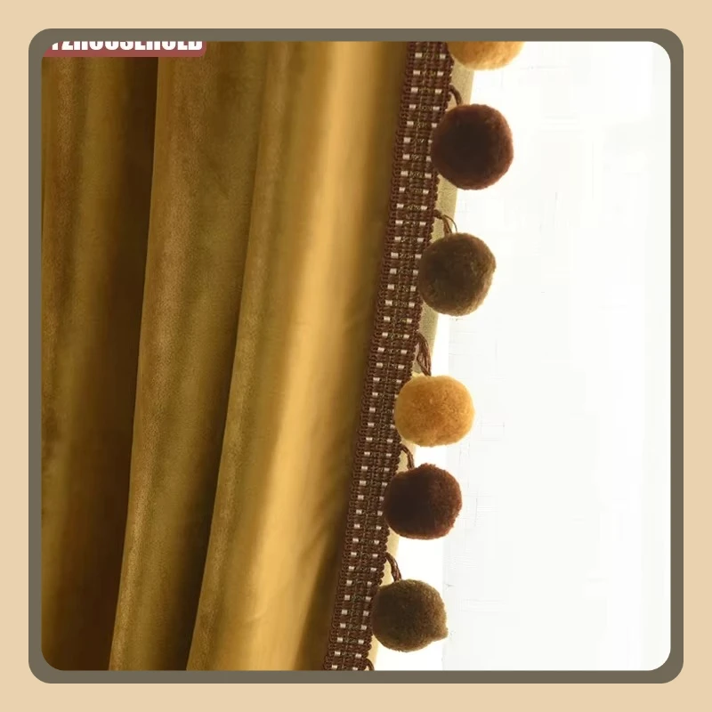 European High-Grade Flannel Curtains for Living Room Bedroom Villa Modern SimpleSolid Color Sunscreen Noble Gold Yellow Flannel
European High-Grade Flannel Curtains for Living Room Bedroom Villa Modern SimpleSolid Color Sunscreen Noble Gold Yellow Flannel