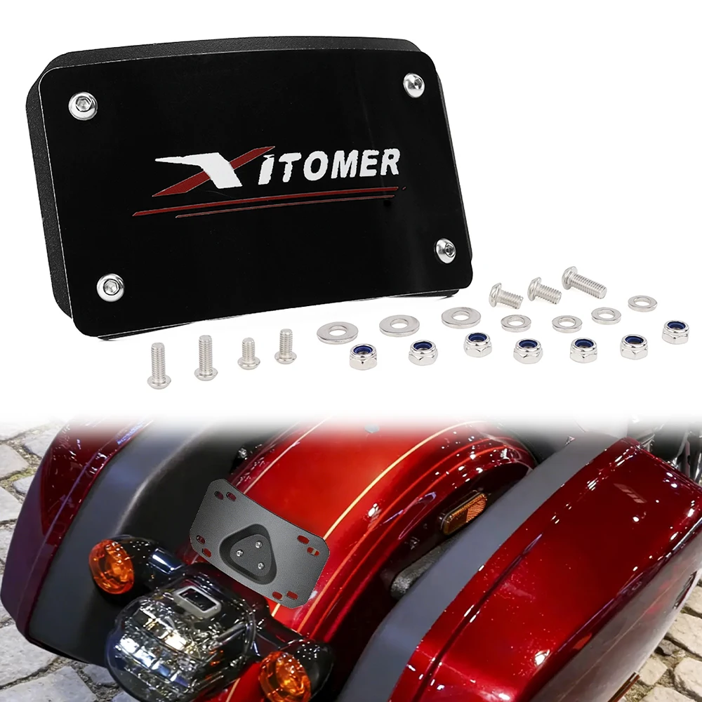 Motorcycle Rear Tail Tidy Fender Eliminator kit 1984-2024 Harley models with the standard 3-bolt mounted license plate bracket
Motorcycle Rear Tail Tidy Fender Eliminator kit 1984-2024 Harley models with the standard 3-bolt mounted license plate bracket