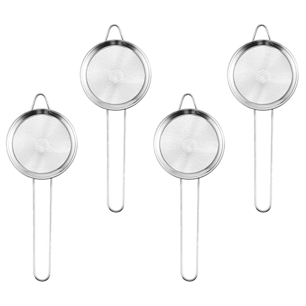 4pcs Stainless Steel Fine Mesh Sieve Cocktail Ergonomic Handle Kitchen Food Strainer Hot Oil Separator Home Restaurant
4pcs Stainless Steel Fine Mesh Sieve Cocktail Ergonomic Handle Kitchen Food Strainer Hot Oil Separator Home Restaurant