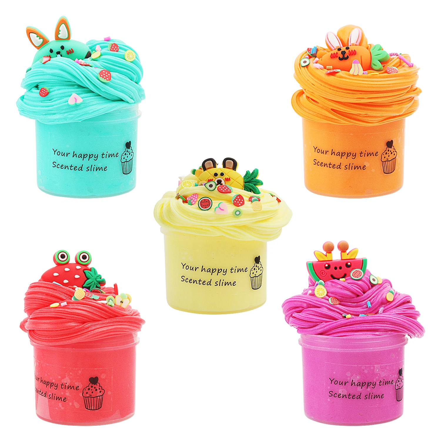 6pcs Colored Cotton Mud Slime Set Colored Mud, Butter Mud, Lala Le Decompression Sensory Toy Foam Glue
6pcs Colored Cotton Mud Slime Set Colored Mud, Butter Mud, Lala Le Decompression Sensory Toy Foam Glue