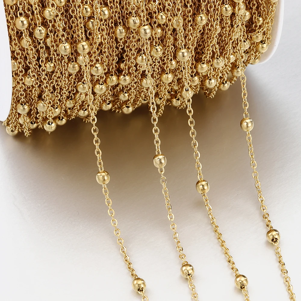2Meters 1Meter Stainless Steel Beads Chains No Fade for Jewelry Making DIY Necklace Bracelet Anklet Ball Chain Handmade
2Meters 1Meter Stainless Steel Beads Chains No Fade for Jewelry Making DIY Necklace Bracelet Anklet Ball Chain Handmade