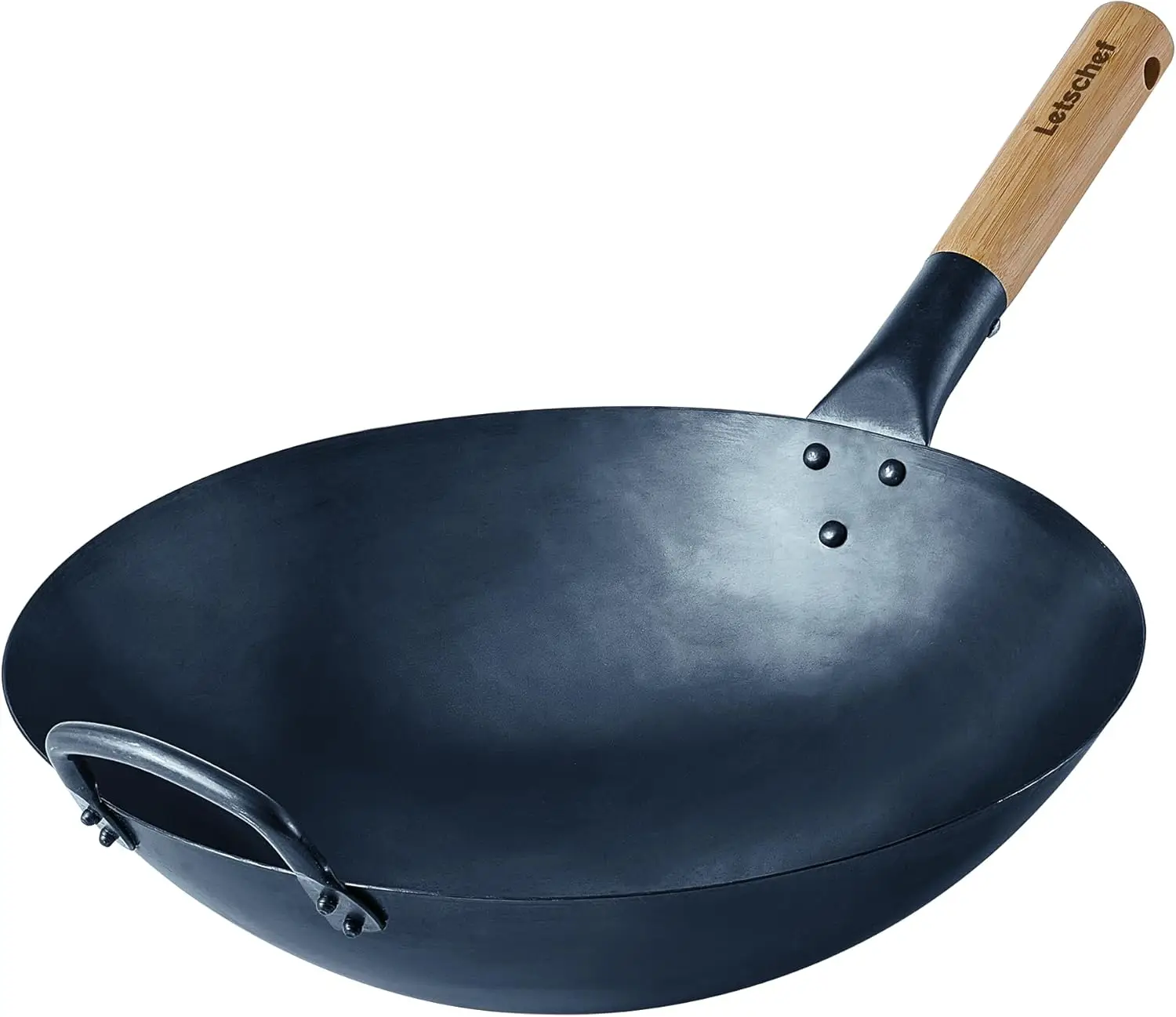 14 Inch Traditional Chinese Carbon Steel Wok with Bamboo Handle, Round Bottom for Gas Stoves and Open Fire Cooking
14 Inch Traditional Chinese Carbon Steel Wok with Bamboo Handle, Round Bottom for Gas Stoves and Open Fire Cooking